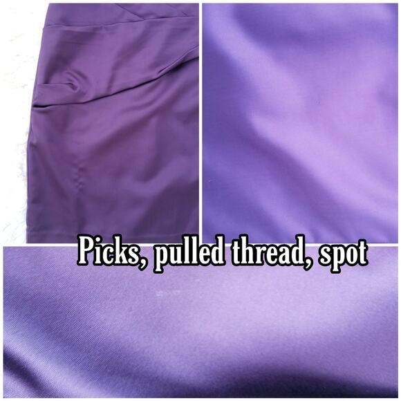 1 Shoulder Cocktail Dress Purple Stretch Satin David's Bridal Size 4 Prom Formal - Picture 6 of 9